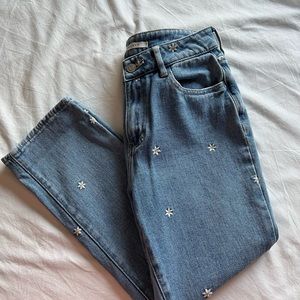 Pacsun flower embroidery jeans